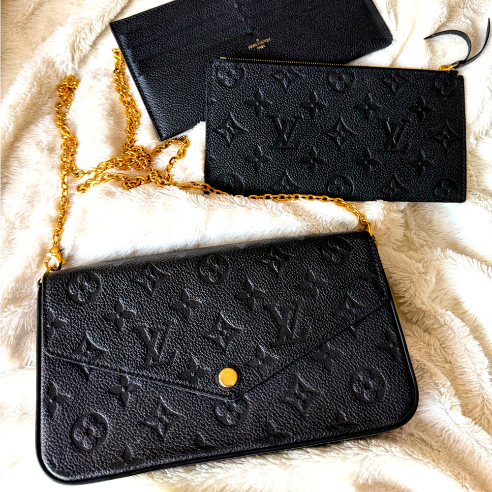 Louis Vuitton Félicie Pochette – Monogram Empreinte Leather Black